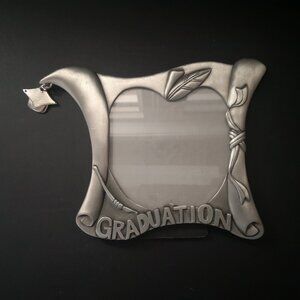 Pewter Tabletop Graduation Picture Frame Holds 4"x 4"